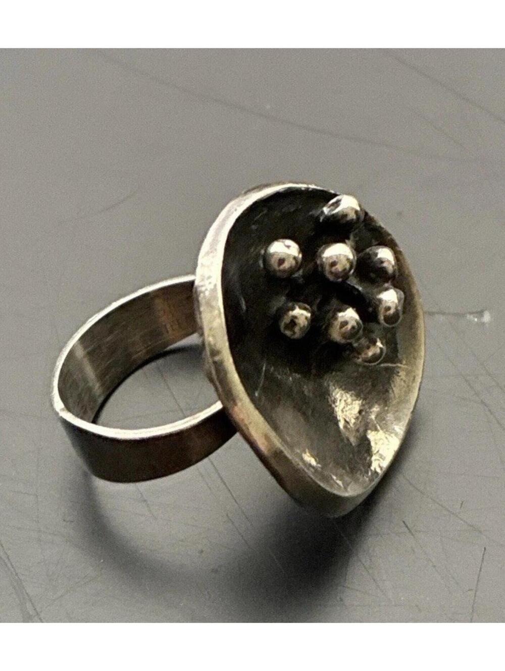 Vintage Erik Granit & Co Sterling Silver Modernist Ring (7.5) Finland 925H 9.7g